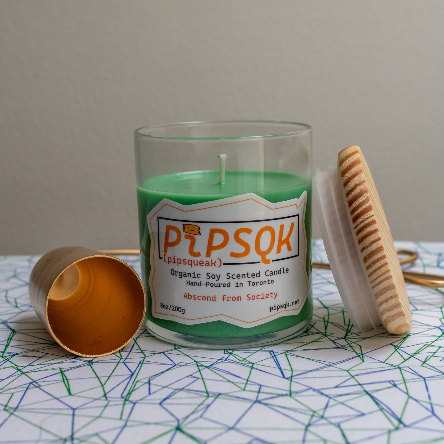 The PiPSQK Classic Hand-Poured Organic Soy Candle, 8oz