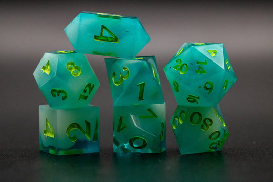 Northern Floes - Handmade Resin Dice - Set of 7 by PiPSQK