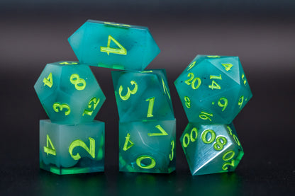 Northern Floes - Handmade Resin Dice - Set of 7 by PiPSQK